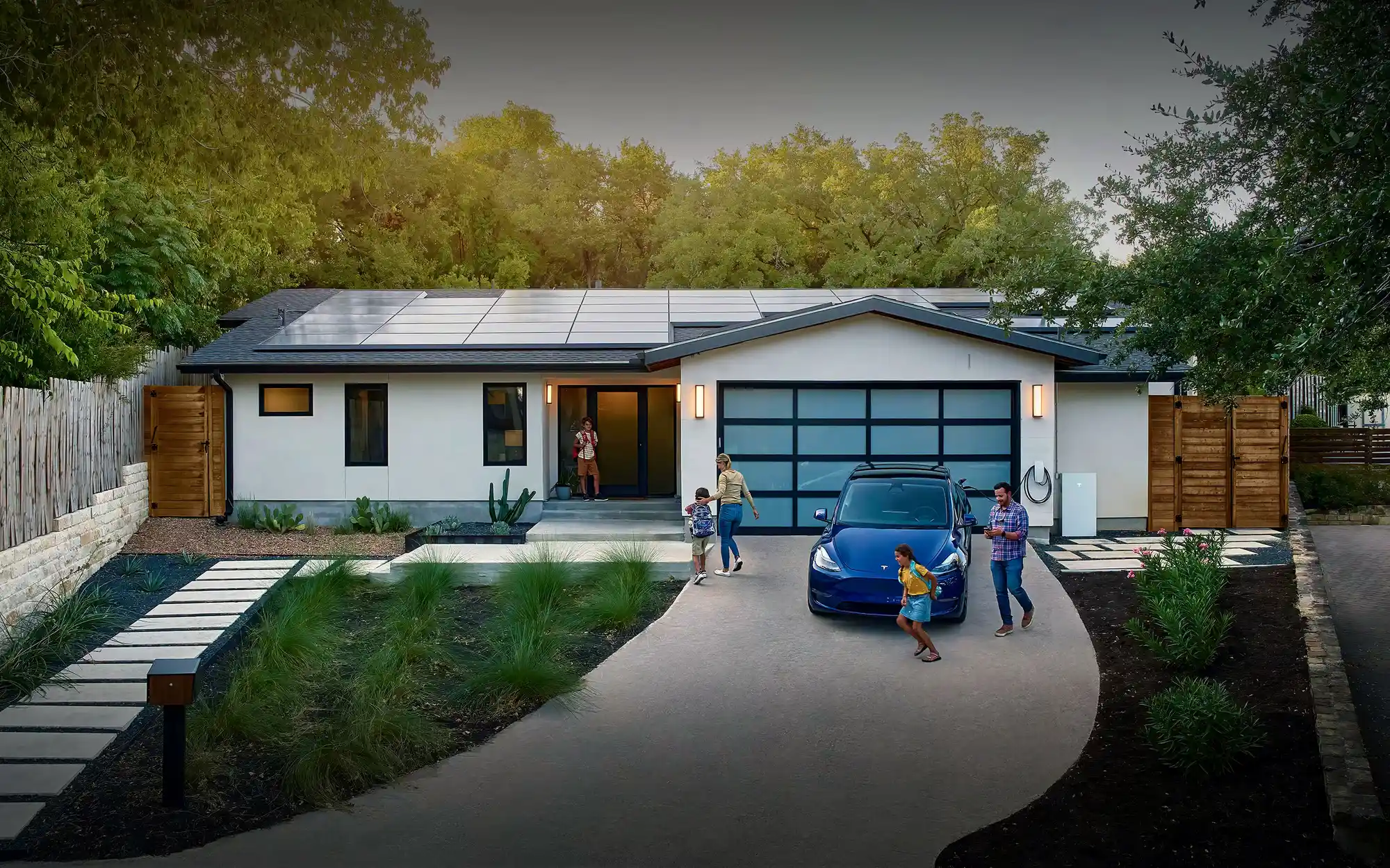 A family in New Delware enjoying the benefits of solar power, with solar panels installed on their home.